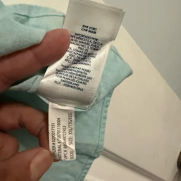 Chaps Coastland Wash Linen Blend Button Up Shirt Mens 2XLT - Picture 4 of 5